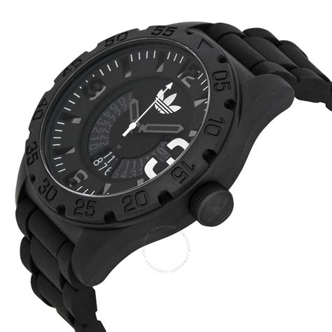 Adidas Newburgh Black Dial Black Silicone Strap Men's Watch 